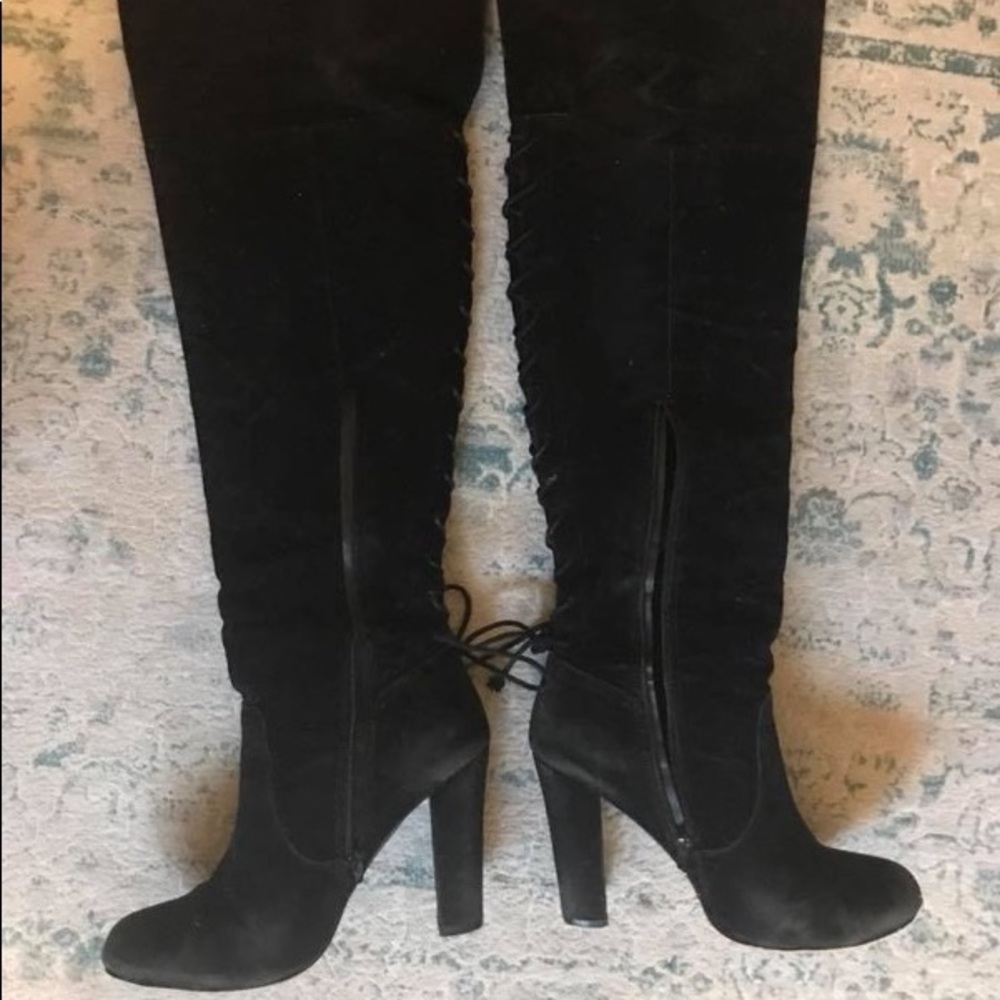 Over the knee heeled boots